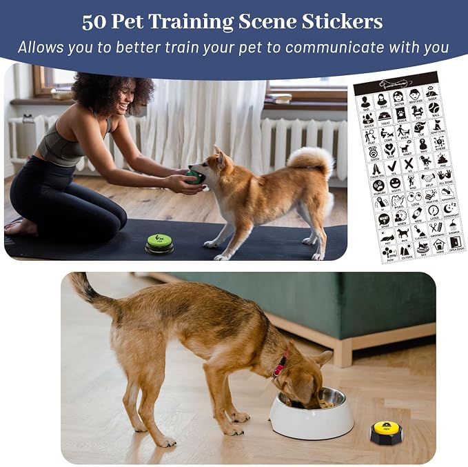 Pet Training Button Stickers, 50 Actions
