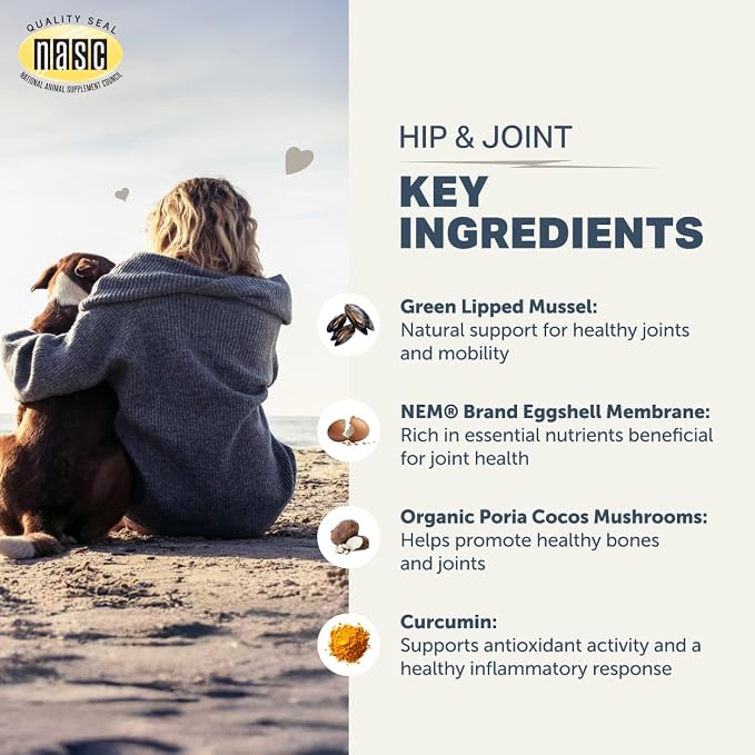 Four Leaf Rover Hip & Joint - Eggshell Membrane for Dogs, Curcumin, Mussel