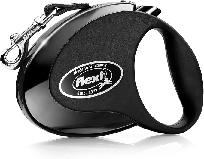 Flexi Style Tape Black Small 3m Retractable Dog Leash/Lead for Dogs up to 12kgs/26lbs