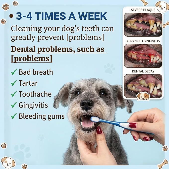 3 Pcs Ultra Soft Nano Dog Toothbrush Kit, Small Breed Pet Toothbrushes 3-Sided Dog Toothbrush Cat Puppy Tooth Brushing Kit Canine Dental Care Set of 3 Different Shapes for Medium Small Dogs
