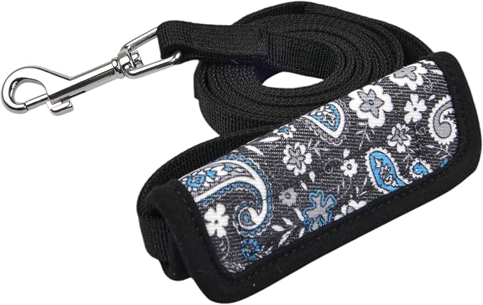 Puppia Cynthia Dog Leash Paisley Pattern for Small and Medium Dog, Black, Large