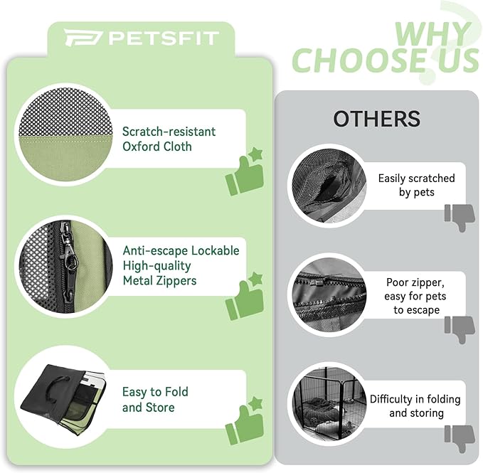 PETSFIT Dog Playpen, 45.5in, Jump-Proof 28.5in H