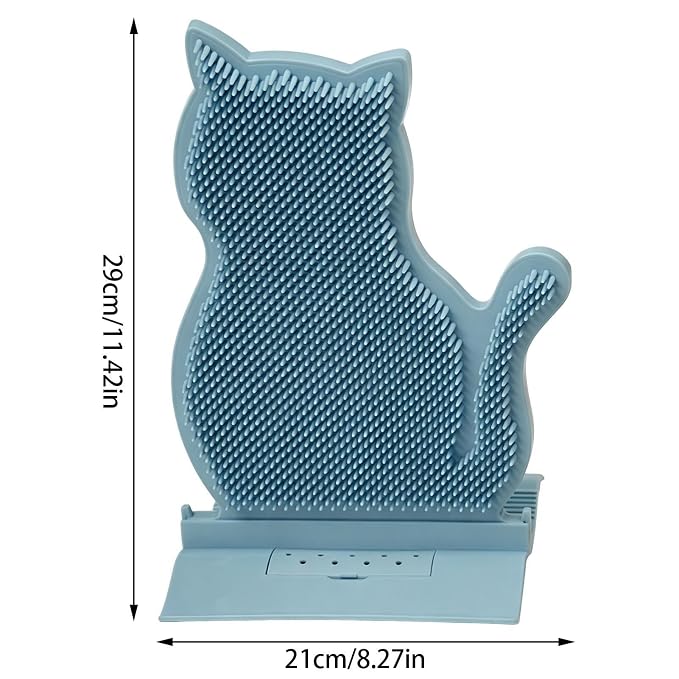 Cat Self Groomer - Corner Massage Brush, Loose Hair Remover, ABS | Bristle Scratching Rubbing Pad, Calming Grooming Instinct, Indoor Apartment Farmhouse Bedroom Balcony