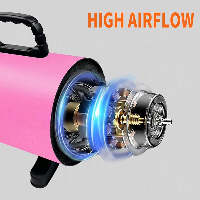 Dog Dryer for Pet Grooming, High-Velocity Force Blow Dryer | Adjustable Temperature and Speed Hair Dryer for Pets with 4 Nozzles
