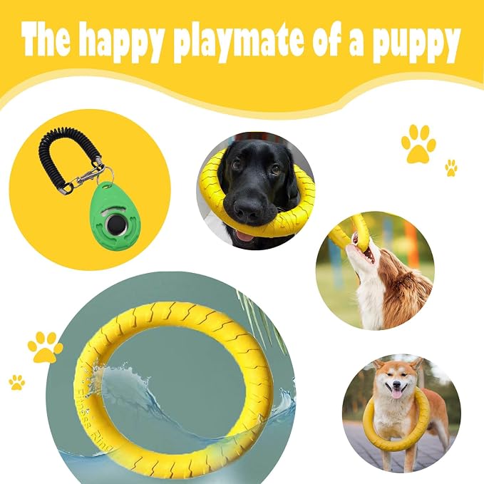 Dog Training Ring: Yellow Ring & Green Clicker