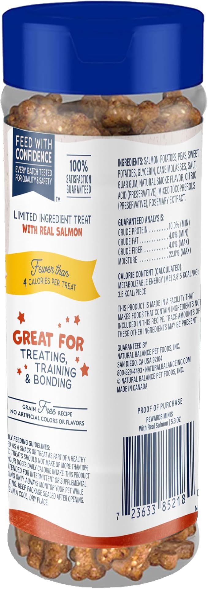 Natural Balance Limited Ingredient Mini-Rewards Salmon Grain-Free Dog Training Treats for Dogs | 5.3 Ounce Canister (Pack of 2)
