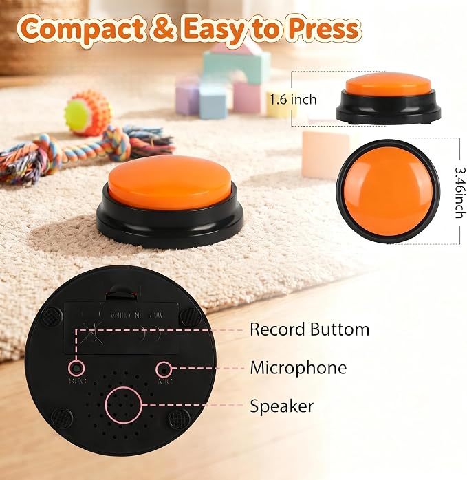 Voice Recording Button, 8 Color, 8 Pack