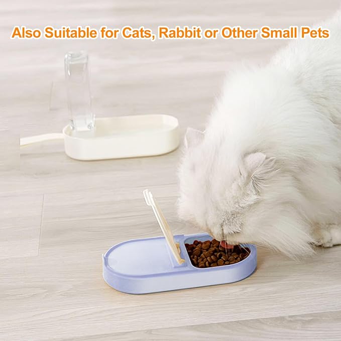 2-in-1 Dog Bowl & Water Bottle, Large Food Container for Dog Treats, Steak, Sticks, Bars - Portable Pet Dispenser for Hiking, Travel (Blue)