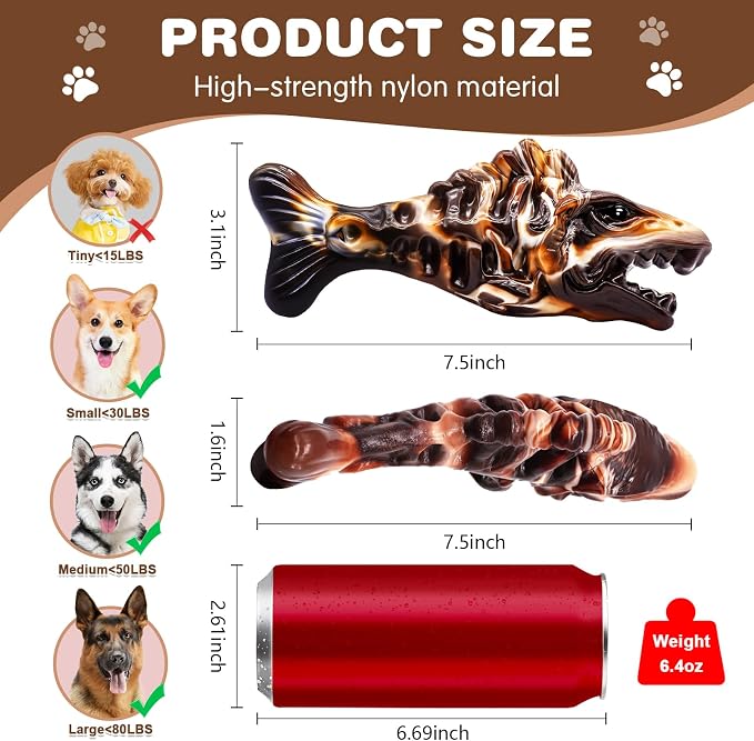 BoYoYo 2 Pack Tough Dog Toys for Aggressive Chewers Beef Flavored | Indestructible Dog Toys to Keep Them Busy, Durable Heavy Duty Dog Toys for Medium & Large Breeds, Relieve Anxiety & Boredom