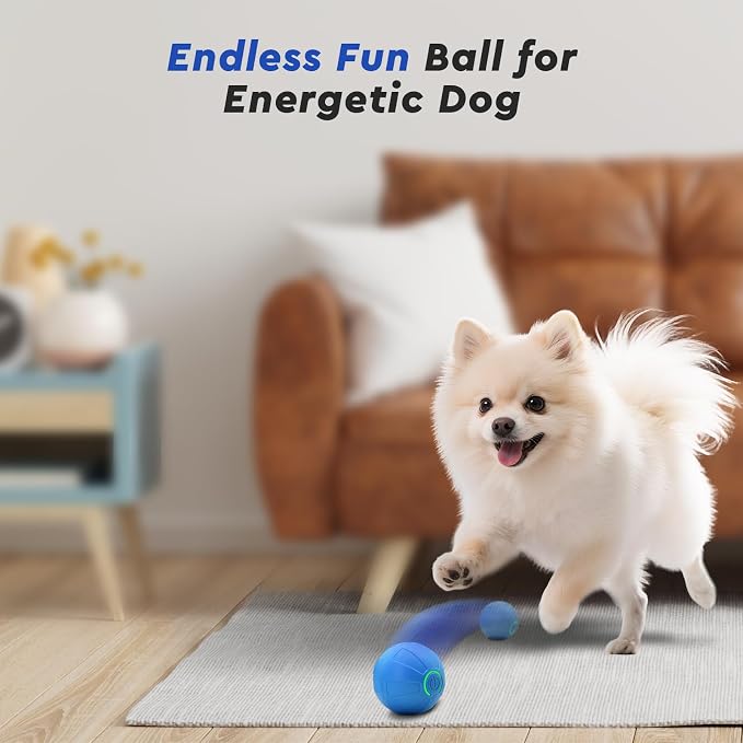 Interactive Small Dog Toy Ball, 2 Inch Smart Jumping Ball for Puppy/Small Dogs, Activated Automatic Bouncing Moving Vibrating, Dog Toy for Small Dogs to Keep Them Busy（Sky Blue）