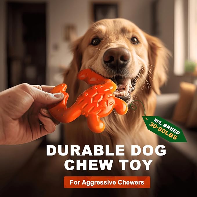 Dog Chew Toys for Aggressive Chewers – Tough Indestructible Dog Toy for Large Dogs, Durable Long-Lasting Chew Bones, Heavy Duty Interactive Dog Toys to Keep Dogs Busy & Relieve Boredom