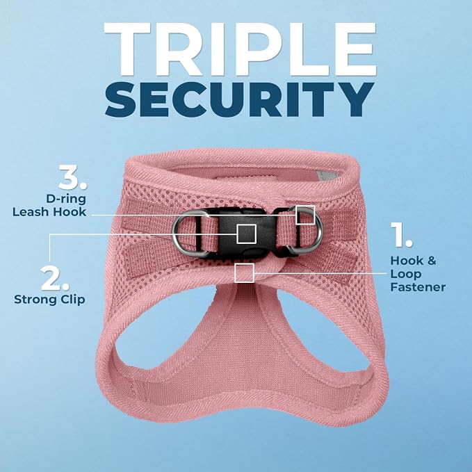 Voyager Step-in Pet Harness - All Weather Mesh, Adjustable Step in Harness for Cats and Dogs by Best Pet Supplies - 307S Pink, M
