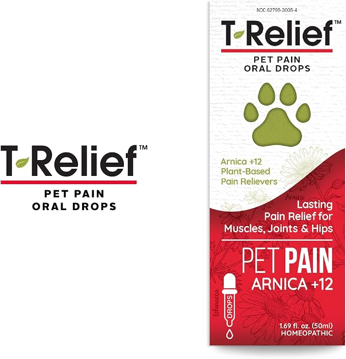 MediNatura T-Relief Pet Discomfort Oral Drops Arnica +12, 1.69 oz, 2 Pack