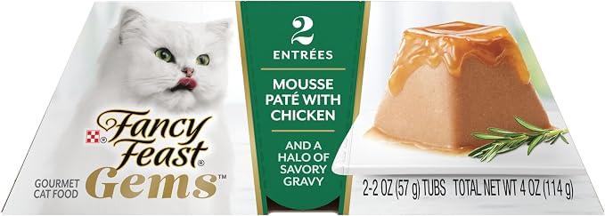 Purina Fancy Feast Gems Chicken Wet Cat Food Variety Box, 4 oz, 8-Pack