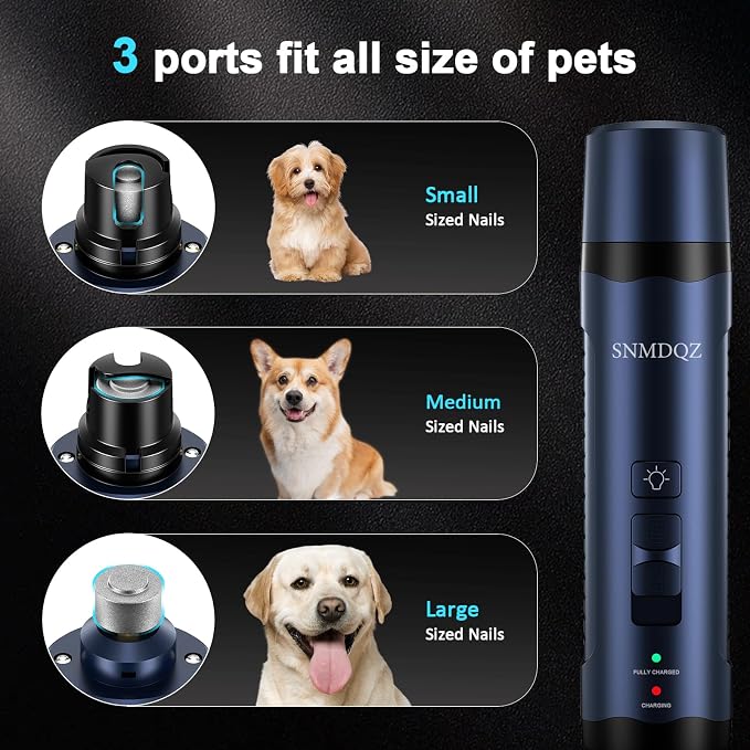 Dog Nail Grinder & Clippers Kit with 2 LED Lights