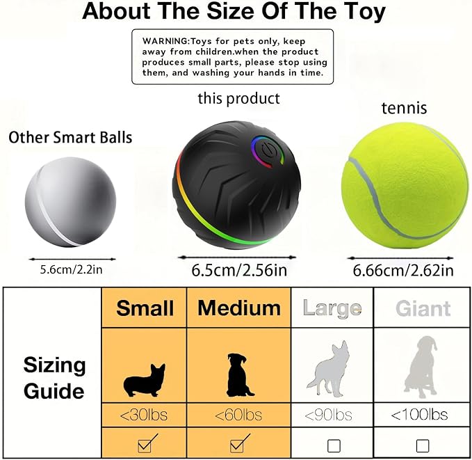 T01 Interactive Dog Toys Dog Ball,Anti Boredom Dog Toys,Durable Motion Activated Automatic Rolling Toys for Small/Medium Dogs,Moving Ball for Dogs to Keep Them Busy,Dog Bows,Fruity Plush Covers,Orange