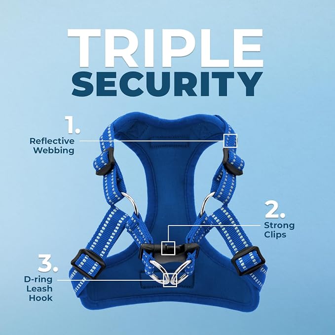 Voyager Step-in Flex Adjustable Dog Harness - Royal Blue, X-Large | 23 - 28" in Chest, Fully Adjustable, Reflective Bands, All Weather Breathable Air Mesh, Lightweight, Fast Drying