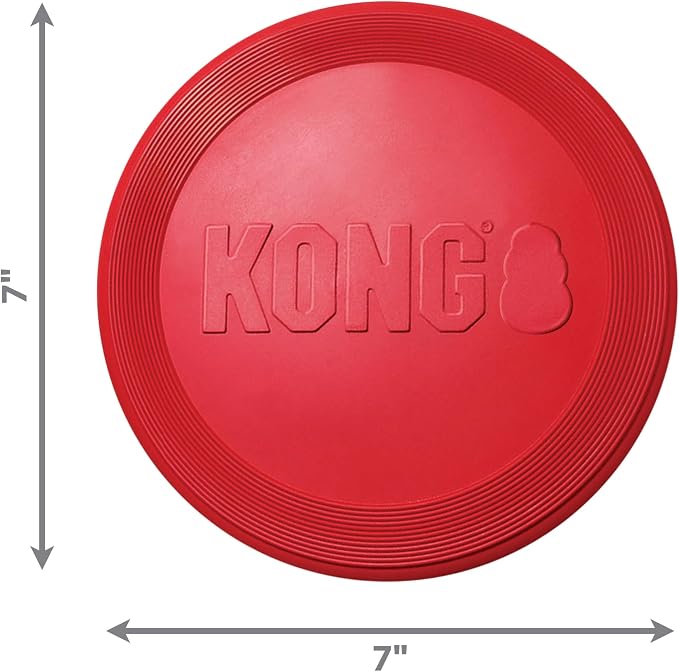 KONG Flyer, Natural Rubber Flying Disc, for Small Dogs (Pack of 2) | Durable KONG Natural Rubber Flying Disc for Fetch, a Safer Disc for Healthy Outdoor Activity & Active Play