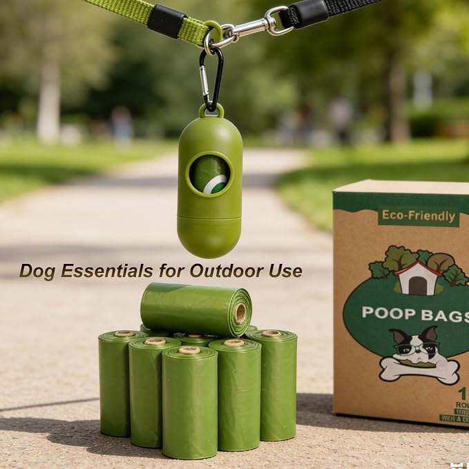 Dog Poop Bags with Dispenser, 150 Count Lavender Scented Poop Bags, Leak Proof and Extra Thick Pet Waste Bags, 13" x 9" Large Thickened leakage, degradable