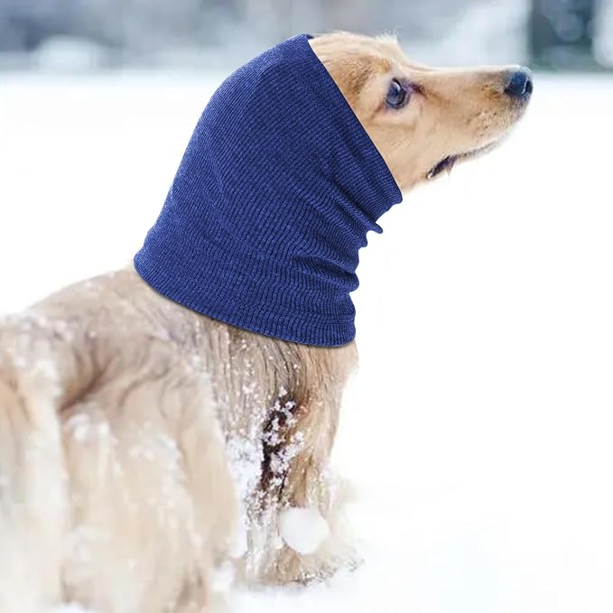 Quiet Ears for Dogs, Rbenxia 1 Piece Dog Ear Cover Hoodies Dog Ear Muffs Headband Noise Ear Protection Warm Winter Scarf (Blue, Small)