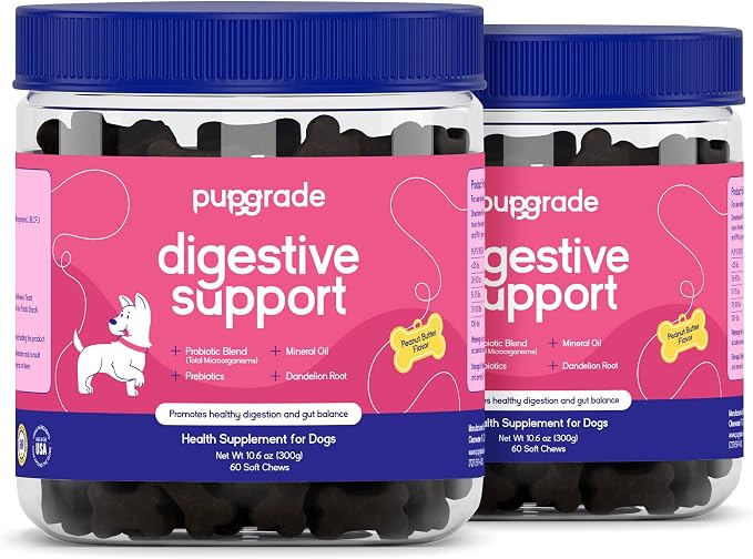 PupGrade Digestive Support for Dogs, Peanut Butter Flavor - 120 Soft Chews