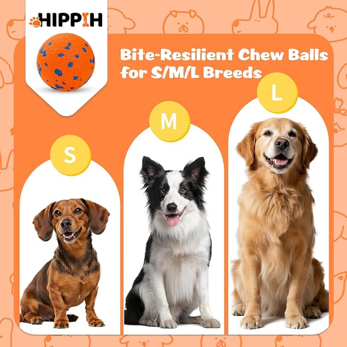 HIPPIH Dog Tennis Balls, ETPU, Floating, 3in, 3-Pack