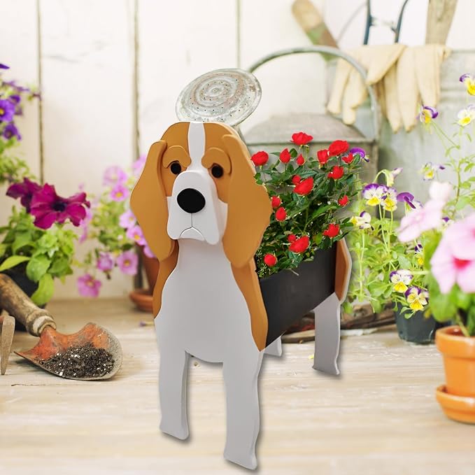 Beagle Dog Planter Pots, Animal Shaped Flower Pot