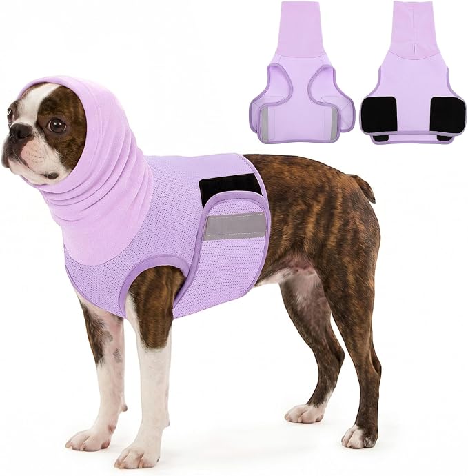 AOFITEE Dog Thunder Jacket with Hood, Breathable Medium Dog Anxiety Vest