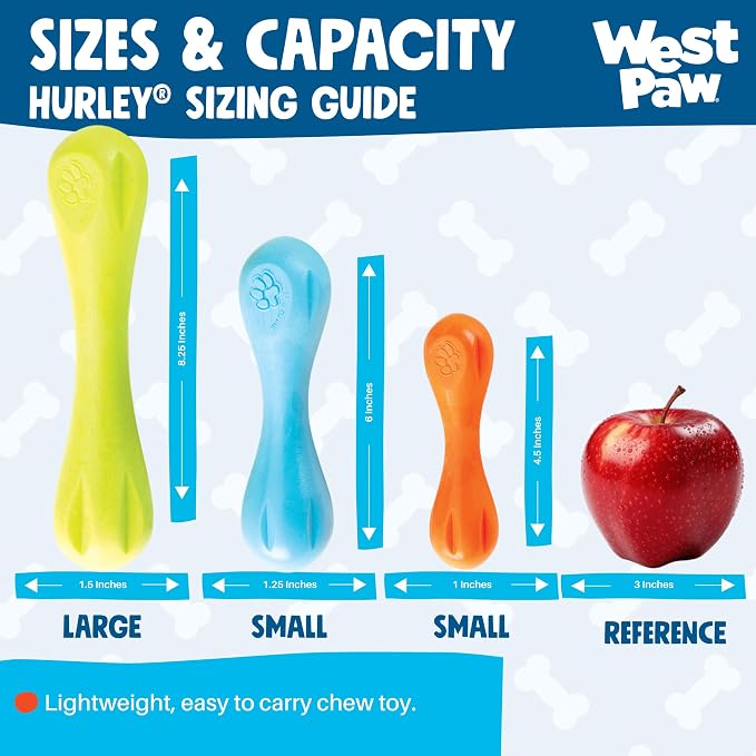 WEST PAW Zogoflex Hurley Dog Bone Chew Toy – Floatable Pet Toys for Aggressive Chewers, Catch, Fetch – Bright-Colored Bones for Dogs – Recyclable, Dishwasher-Safe, Non-Toxic, Large, Tangerine