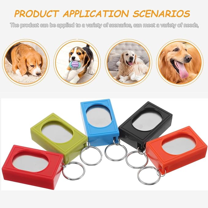 Portable Square Box Training Clicker, 2 Pcs, Red & Blue