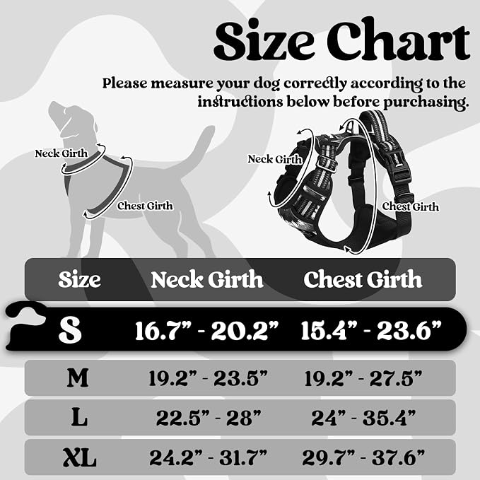 rabbitgoo Dog Harness Small Sized, Updated Easy On & Off with 3 Buckles | No Pull No Choke, Walking with 2 Clips and Handle, Adjustable Soft Reflective, Mountain Black, Small