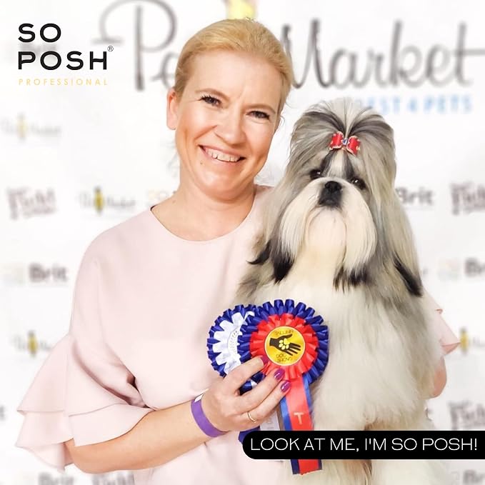 So Posh I´m So Silky Dog Shampoo - with Silk Protein, Perfect for Drop-Coats Like Yorkie, Maltese, Shih Tzu etc. Heavy, Smooth & Anti-Static Result, Sulfate & Paraben Free, 1:10 Concentrate. 33.8 Oz