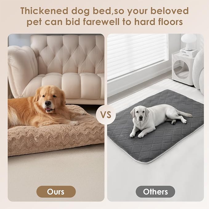 EHEYCIGA Washable XL Dog Beds Large Sized Dog, 41x27 Inch Pet Bed, Camel