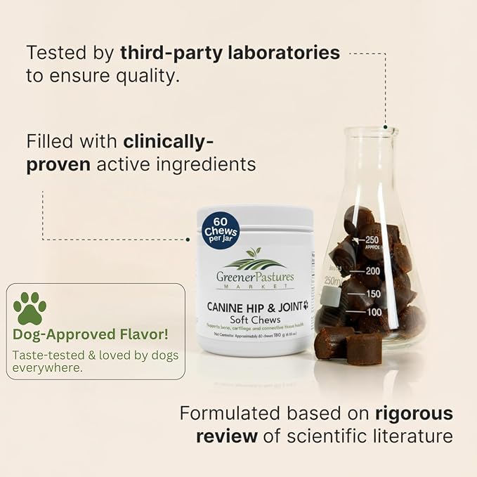 Hip & Joint Supplement Soft Chews for Dogs – Advanced Mobility & Comfort Support – Glucosamine, Chondroitin, MSM, Turmeric, Boswellia & Collagen – 60 Count