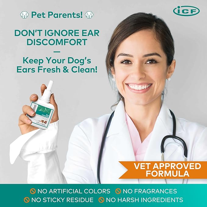 ICF Otodine Dog Ear Cleaner Solution Drops, 100ml