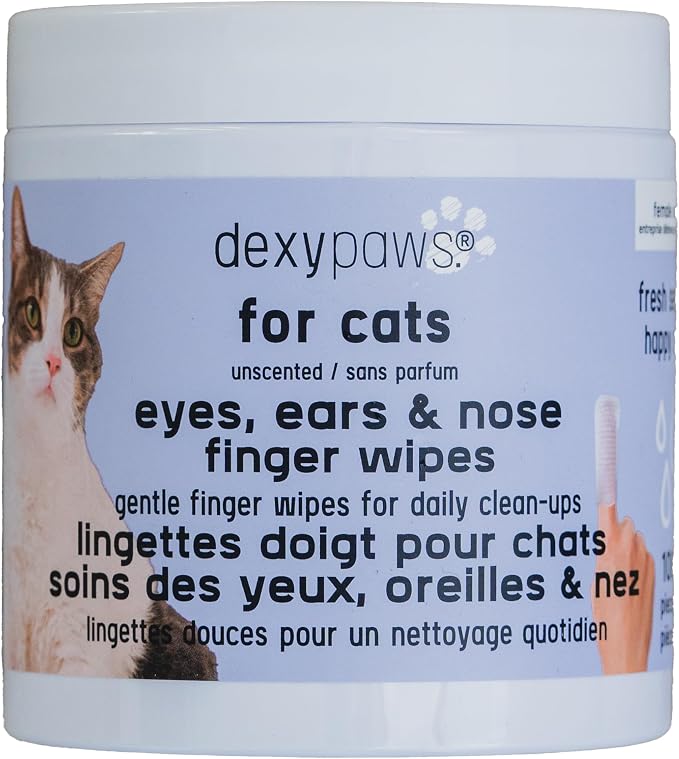 Eyes, Ears & Nose Finger Wipes for Cats, 100ct