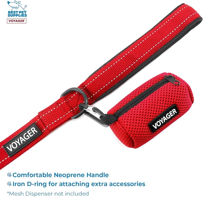 Voyager Step-in Air All Weather Mesh Harness and Reflective Dog 5 ft Leash Combo with Neoprene Handle, for Small, Medium and Large Breed Puppies by Best Pet Supplies - Red, X-Small
