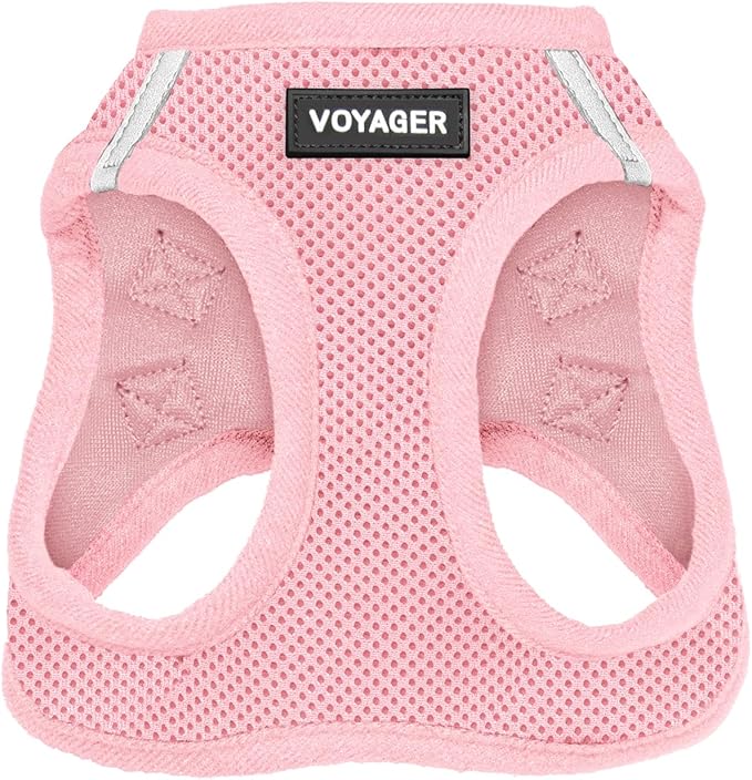 Voyager Step-in Air Dog Vest Harness - Pink, Medium | 16 - 18" in Chest, Reflective Bands, All Weather Breathable Air Mesh, Cats Compatible, Lightweight, Fast Drying