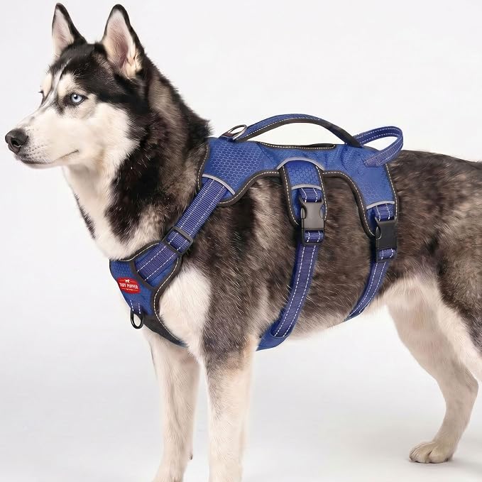 Tuff Pupper Escape Proof No Escape Dog Harness | 5 Point Adjustable Fit Harness for Dogs | Padded Dog Harnesses | Handle Dog Lift Harnesses
