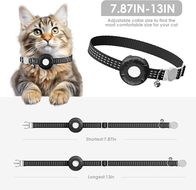 GPS Tracker for Cats (iOS Only), MINI GPS Cat Tracker, Pet Tracker, No Monthly Fee, Compatible with Apple Find My, Anti-Lost, Finder Tag for Vehicles, Pets, Kids, Items (Black)