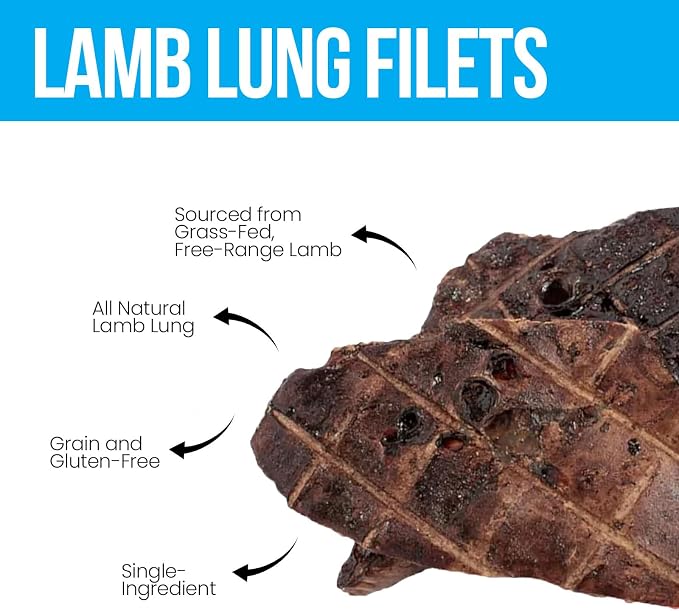 Infinite Pet Life BAAA-RK Bites Lamb Lung Dog Treats | 10oz | Made in USA | Dehydrated Lungs for Dogs