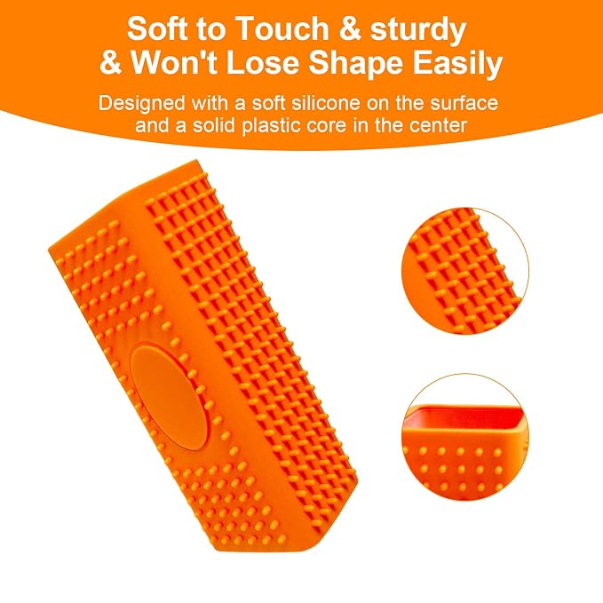2pcs Pet Hair Remover, Orange+Red