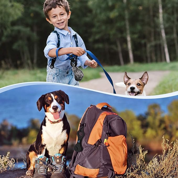 2 Pieces Dog Poop Bag Holder for Leash Waste Bag Carrier Dog Poop Bag Dispenser for Walking Running Bicycle Accessory (Black + Red)