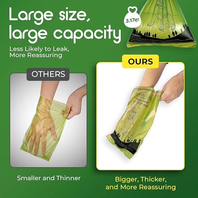 ATIFBOP Biodegradable Dog Poop Bags 150 Count 10 Rolls with Dispenser, Thicken and Leak Proof Poop Bag Holders for Leashes(Scented)