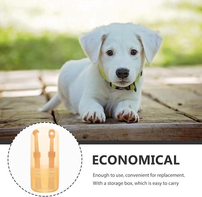 Yardwe Dog Toothbrush Set Soft Bristles Pet Tooth Brush for Dogs Cats and Other Pets Ergonomic Handle Oral Care Cleaning Tool 2 Pack with Storage Holder for Daily Dental Care