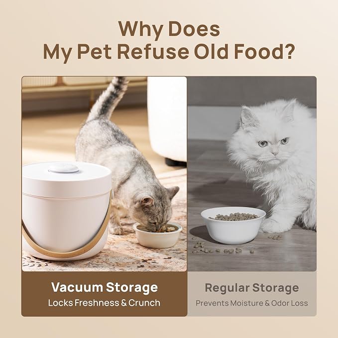 smartoo Vacuum Cat Dog Food Storage Container 5 lb, 5 lb, White