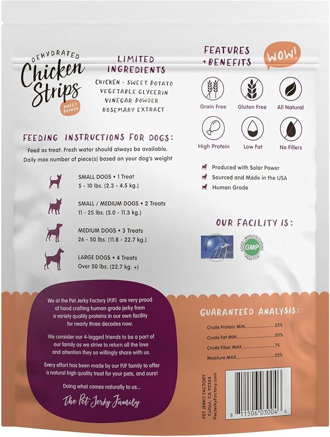 Pet Jerky Factory Chicken and Sweet Potato Dog Jerky Treats - 12 oz