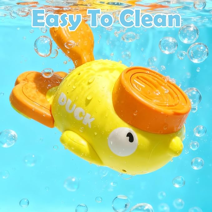 2 in 1 Dog Interactive Treat Dispenser Toy - Durable Food Puzzle Slow Feeder, Duck Shape Enrichment Toys with Button, Mentally Stimulating Toys for Dogs/Cats/Pets