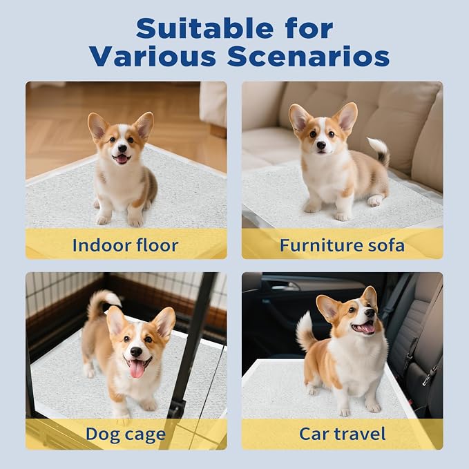 ABCPET Puppy Pads Puppy Pee Pads 50 Count Dog Pads with 5-Layer Leak-Proof Design, Small Disposable Dog Training Pad 22"x22" with Super Absorbent & Cat Litter for Dogs, Cats