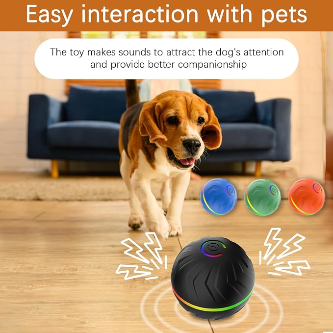 T01 Interactive Dog Toys Dog Ball,Anti Boredom Dog Toys,Durable Motion Activated Automatic Rolling Toys for Small/Medium Dogs,Moving Ball for Dogs to Keep Them Busy,Dog Bows,Fruity Plush Covers,Orange